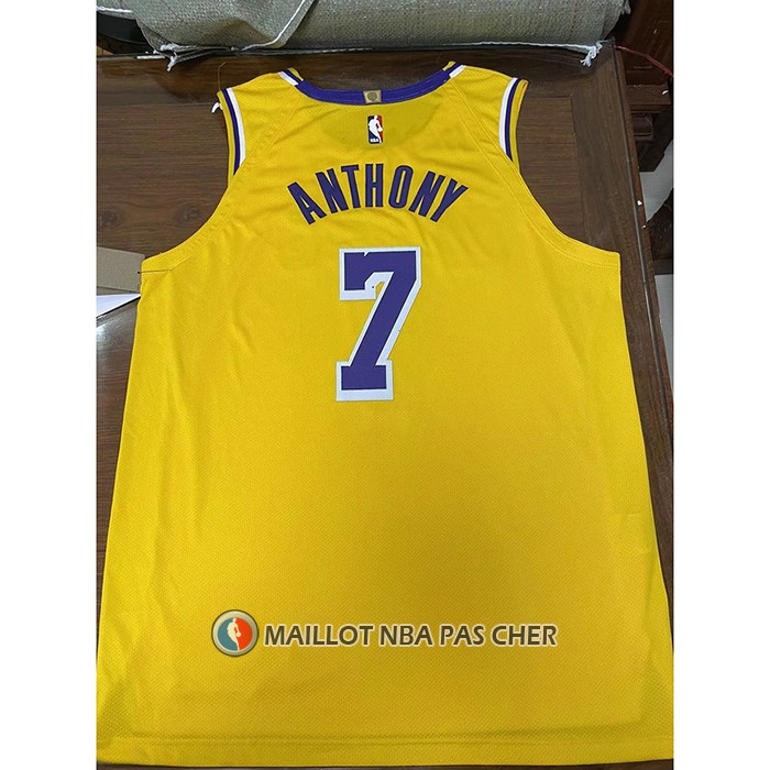 Maillot Los Angeles Lakers Carmelo Anthony NO 7 Icon Authentique Jaune