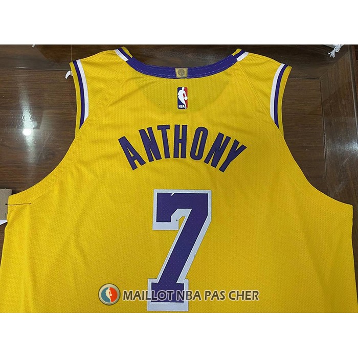 Maillot Los Angeles Lakers Carmelo Anthony NO 7 Icon Authentique Jaune