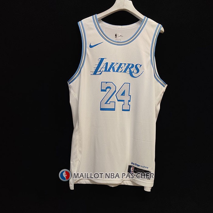 Maillot Los Angeles Lakers Kobe Bryant NO 24 Ville Authentique 2020-21 Blanc