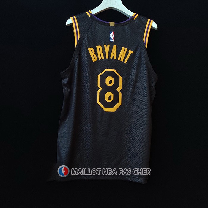 Maillot Los Angeles Lakers Kobe Bryant NO 8 Black Mamba Authentique Noir