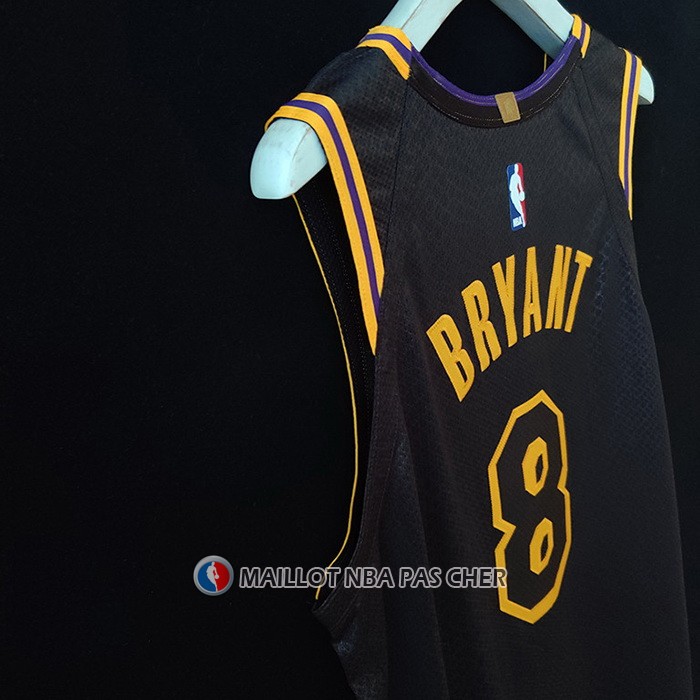 Maillot Los Angeles Lakers Kobe Bryant NO 8 Black Mamba Authentique Noir