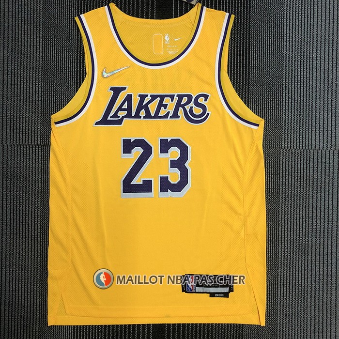 Maillot Los Angeles Lakers LeBron James NO 23 Icon Authentique Jaune