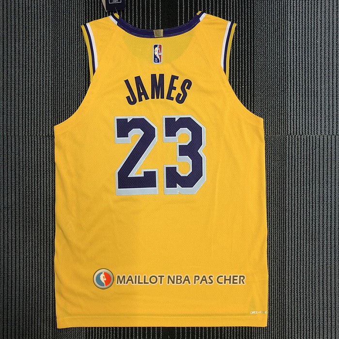 Maillot Los Angeles Lakers LeBron James NO 23 Icon Authentique Jaune