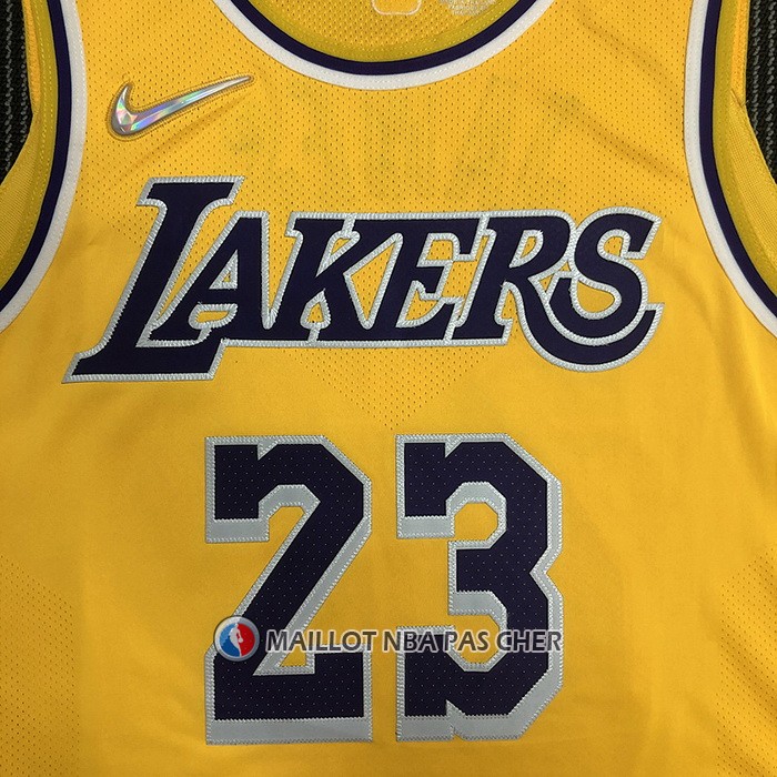 Maillot Los Angeles Lakers LeBron James NO 23 Icon Authentique Jaune