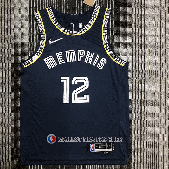 Maillot Memphis Grizzlies Ja Morant NO 12 Ville 2021-22 Authentique Bleu