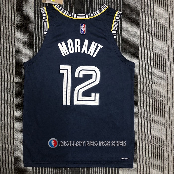 Maillot Memphis Grizzlies Ja Morant NO 12 Ville 2021-22 Authentique Bleu
