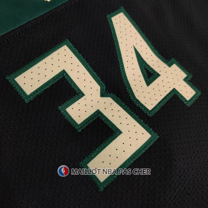 Maillot Milwaukee Bucks Giannis Antetokounmpo NO 34 Statement Authentique Noir