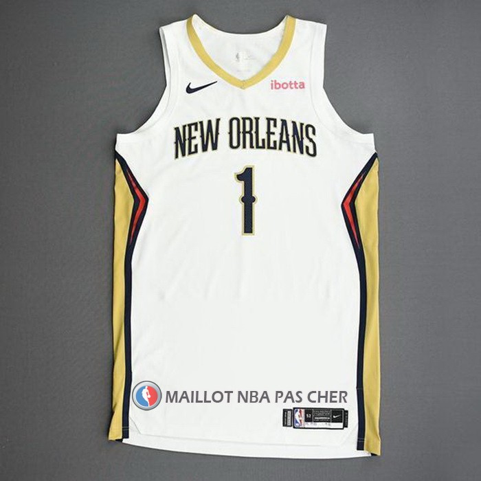 Maillot New Orleans Pelicans Zion Williamson NO 1 Association Authentique 2020-21 Blanc
