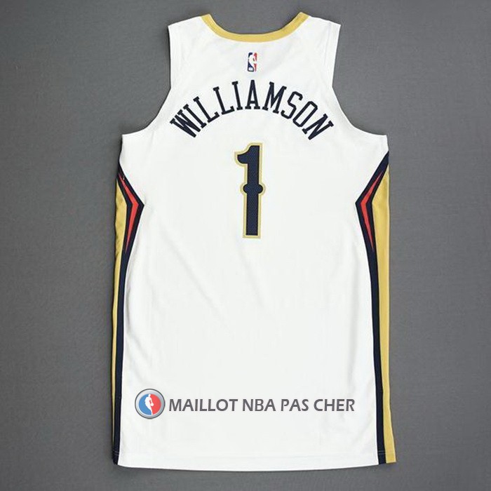Maillot New Orleans Pelicans Zion Williamson NO 1 Association Authentique 2020-21 Blanc