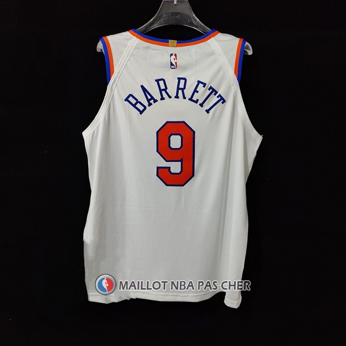 Maillot New York Knicks Rj Barrett NO 9 Association Authentique Blanc