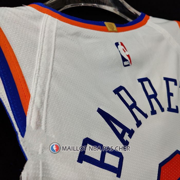 Maillot New York Knicks Rj Barrett NO 9 Association Authentique Blanc