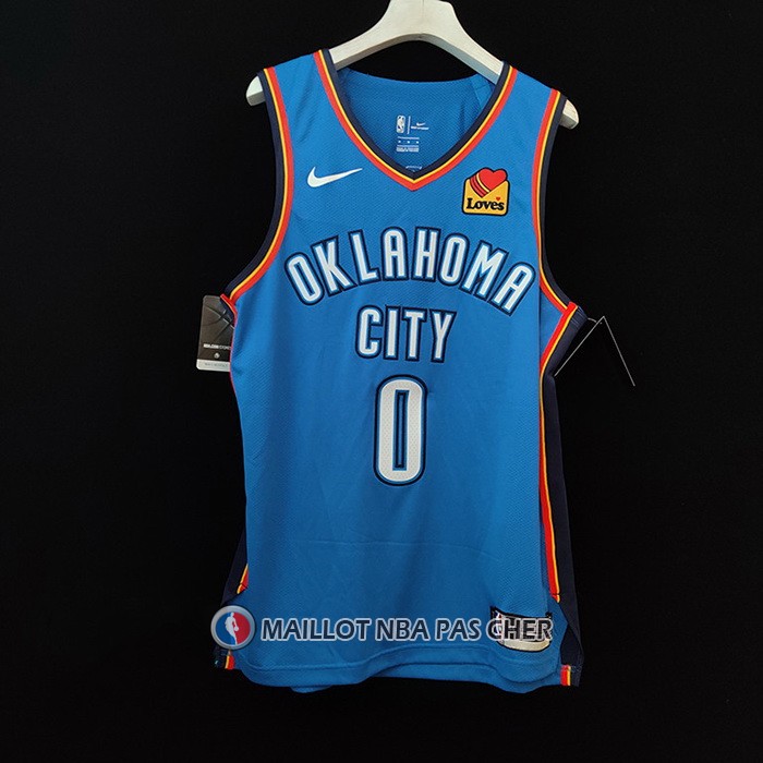 Maillot Oklahoma City Thunder Russell Westbrook NO 0 Icon Authentique Bleu
