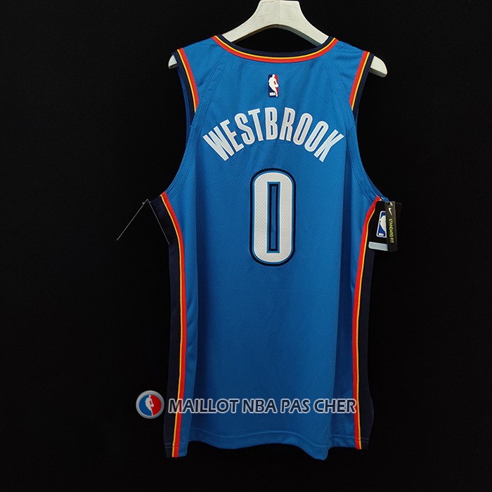 Maillot Oklahoma City Thunder Russell Westbrook NO 0 Icon Authentique Bleu