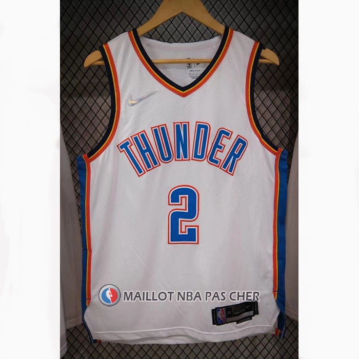 Maillot Oklahoma City Thunder Shai Gilgeous-Alexander NO 2 Association Authentique Blanc