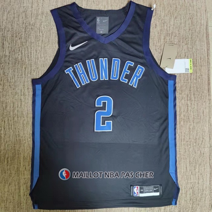 Maillot Oklahoma City Thunder Shai Gilgeous-Alexander NO 2 Earned Authentique Noir