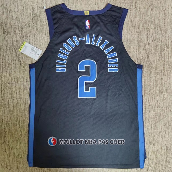 Maillot Oklahoma City Thunder Shai Gilgeous-Alexander NO 2 Earned Authentique Noir