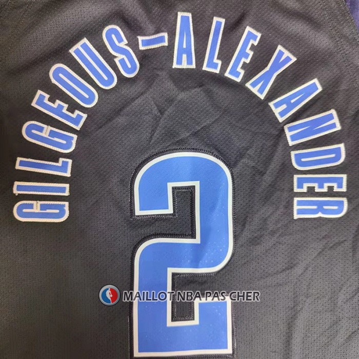 Maillot Oklahoma City Thunder Shai Gilgeous-Alexander NO 2 Earned Authentique Noir