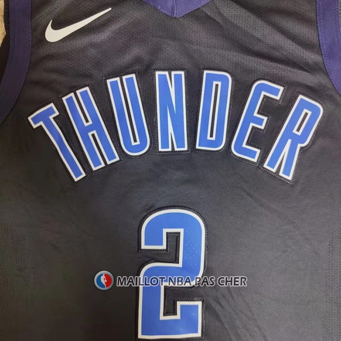 Maillot Oklahoma City Thunder Shai Gilgeous-Alexander NO 2 Earned Authentique Noir