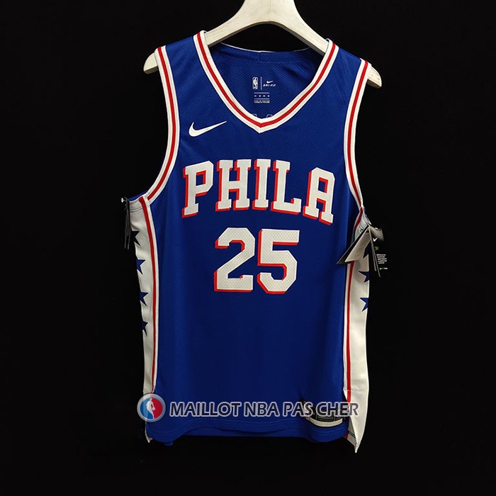 Maillot Philadelphia 76ers Joel Embiid NO 25 Icon Authentique Bleu