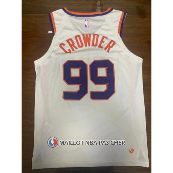 Maillot Phoenix Suns Jae Crowder NO 99 Association Authentique Blanc