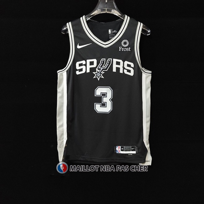 Maillot San Antonio Spurs Keldon Johnson NO 3 Icon Authentique Noir