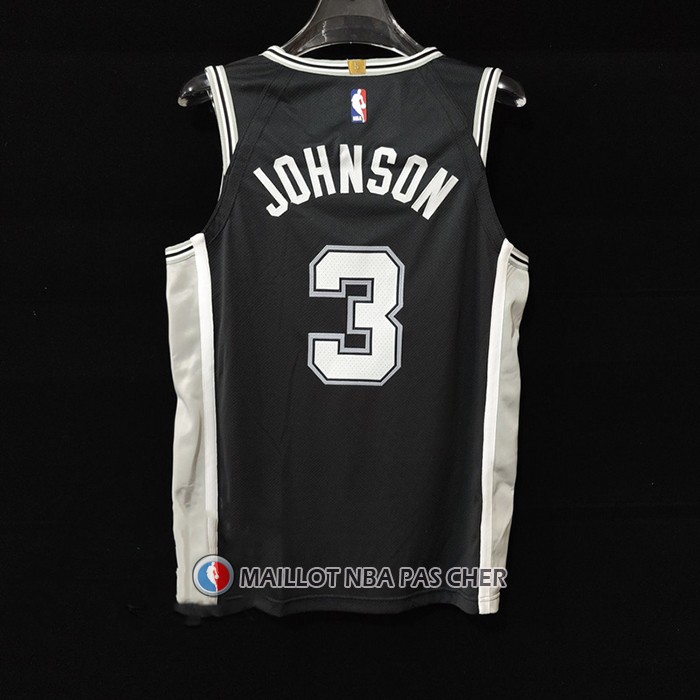Maillot San Antonio Spurs Keldon Johnson NO 3 Icon Authentique Noir
