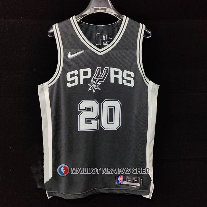 Maillot San Antonio Spurs Manu Ginobili NO 20 Icon Authentique Noir