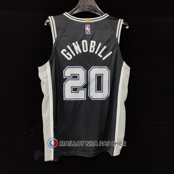 Maillot San Antonio Spurs Manu Ginobili NO 20 Icon Authentique Noir