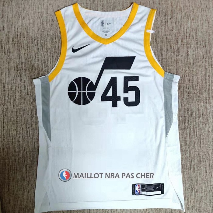 Maillot Utah Jazz Donovan Mitchell NO 45 Association Authentique 2022-23 Blanc
