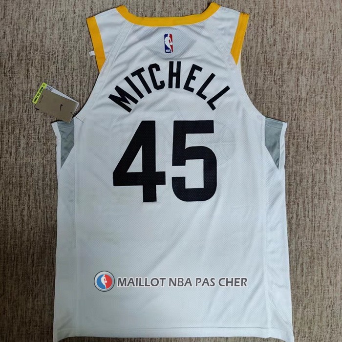 Maillot Utah Jazz Donovan Mitchell NO 45 Association Authentique 2022-23 Blanc