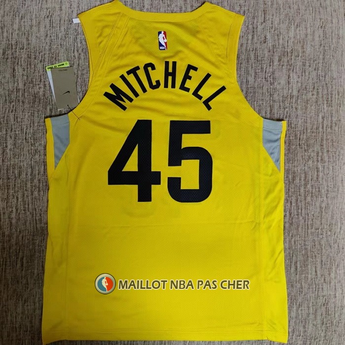 Maillot Utah Jazz Donovan Mitchell NO 45 Icon Authentique 2022-23 Jaune
