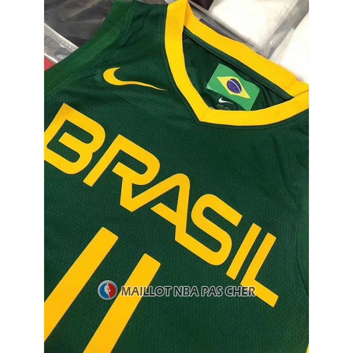Maillot Bresil Anderson Varejao No 11 2019 FIBA Baketball World Cup Vert