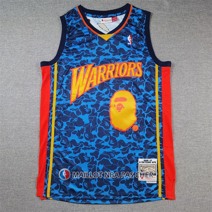 Maillot Golden State Warriors NO 93 Bape Mitchell & Ness 2009-10 Bleu