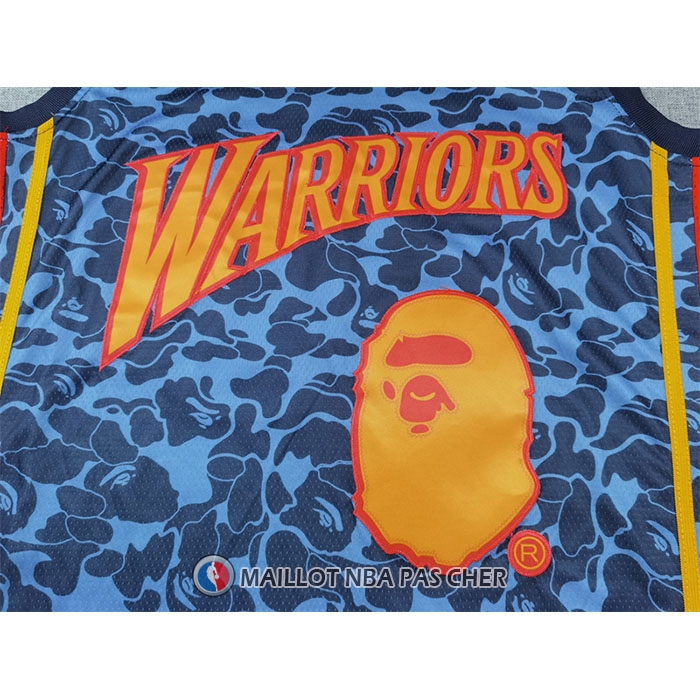 Maillot Golden State Warriors NO 93 Bape Mitchell & Ness 2009-10 Bleu