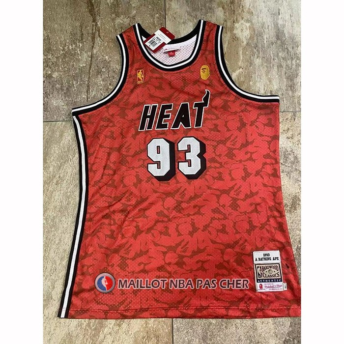 Maillot Miami Heat Bape NO 93 Mitchell & Ness Rouge
