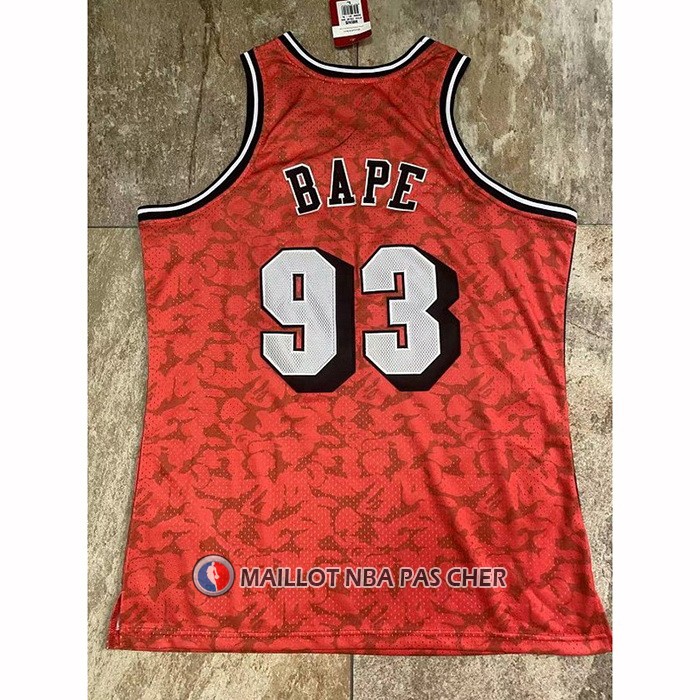 Maillot Miami Heat Bape NO 93 Mitchell & Ness Rouge