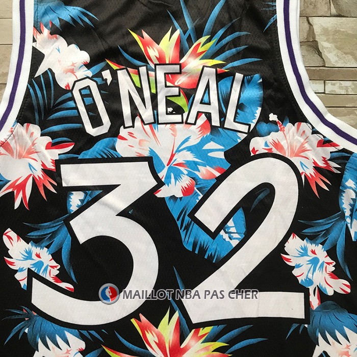 Maillot Orlando Magic Shaquille O'neal No 32 Floral Fashion Noir