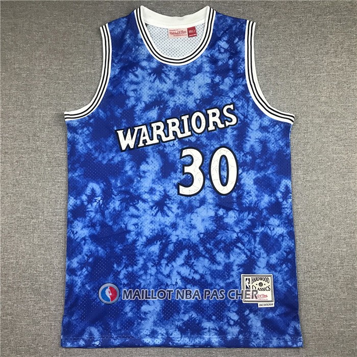 Maillot Golden State Warriors Stephen Curry No 30 Galaxy Bleu