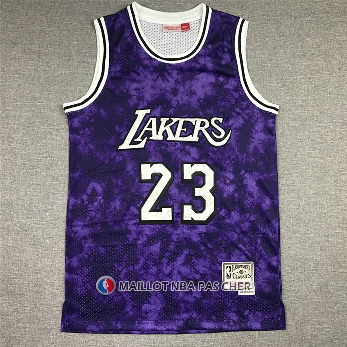 Maillot Los Angeles Laker LeBron James No 23 Galaxy Volet