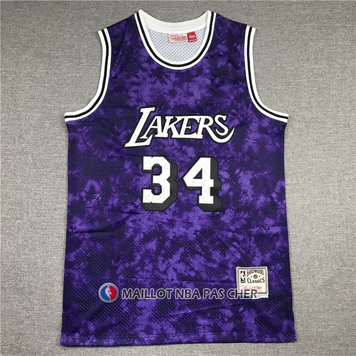 Maillot Los Angeles Laker Shaquille O'neal No 34 Galaxy Volet