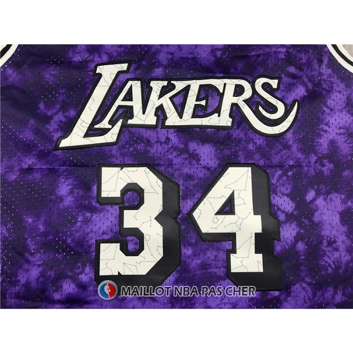 Maillot Los Angeles Laker Shaquille O'neal No 34 Galaxy Volet