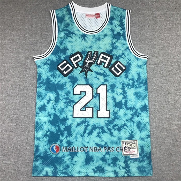 Maillot San Antonio Spurs Tim Duncan No 21 Galaxy Vert