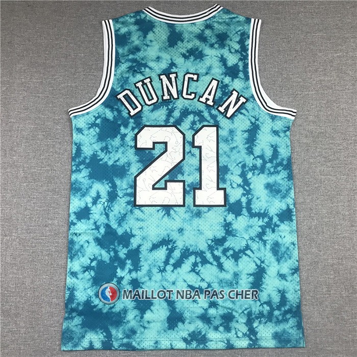 Maillot San Antonio Spurs Tim Duncan No 21 Galaxy Vert