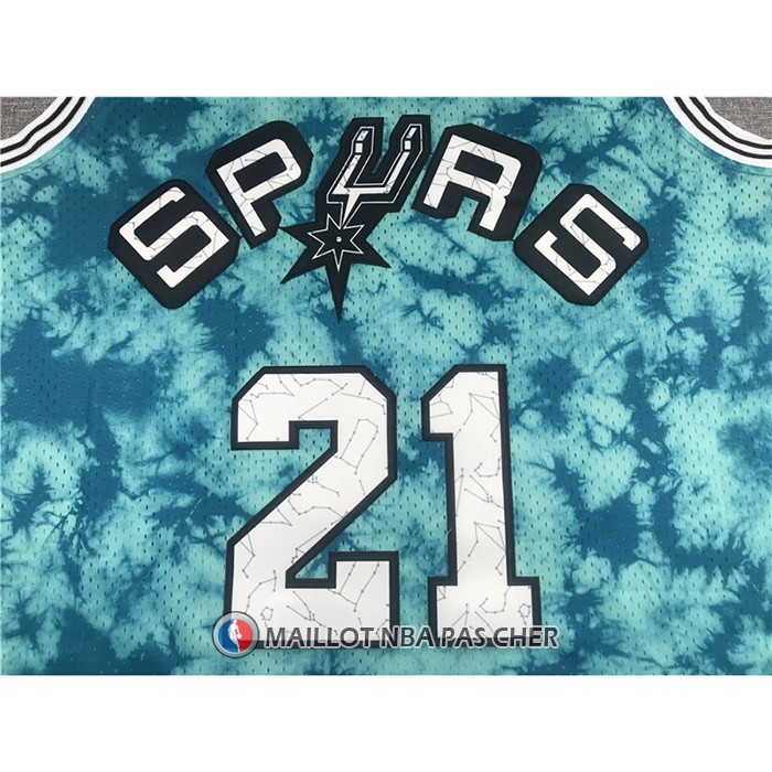 Maillot San Antonio Spurs Tim Duncan No 21 Galaxy Vert