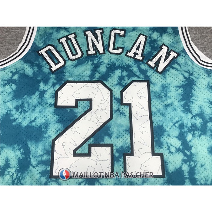 Maillot San Antonio Spurs Tim Duncan No 21 Galaxy Vert