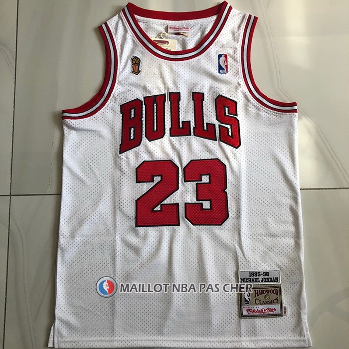 Maillot Chicago Bulls Michael Jordan NO 23 Mitchell & Ness 1995-96 Blanc