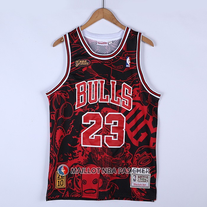 Maillot Chicago Bulls Michael Jordan NO 23 Mitchell & Ness Hebru Brantley Noir