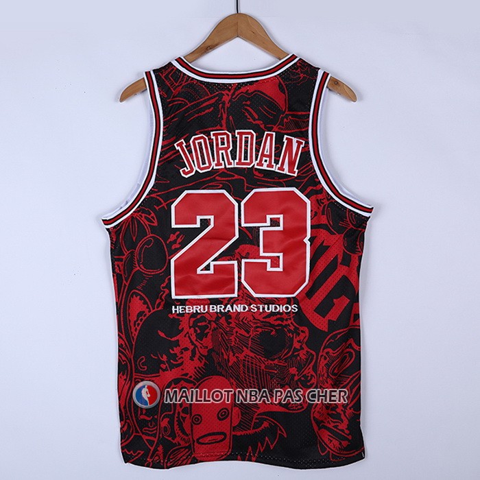 Maillot Chicago Bulls Michael Jordan NO 23 Mitchell & Ness Hebru Brantley Noir