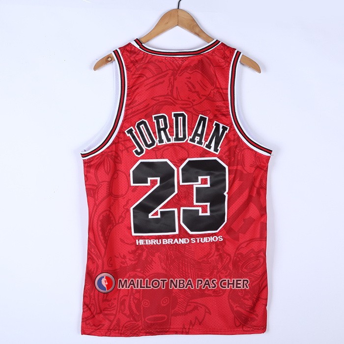 Maillot Chicago Bulls Michael Jordan NO 23 Mitchell & Ness Hebru Brantley Rouge