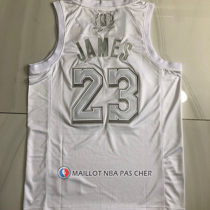 Maillot Los Angeles Lakers LeBron James NO 23 MVP Blanc